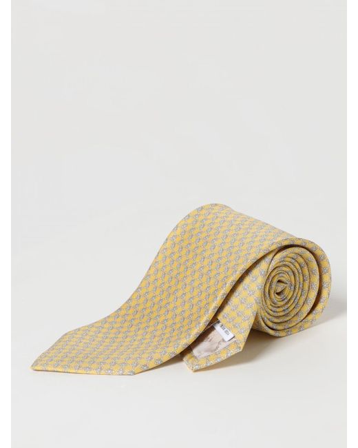 Cravatta Tartarughe in seta stampata di Ferragamo in Natural da Uomo