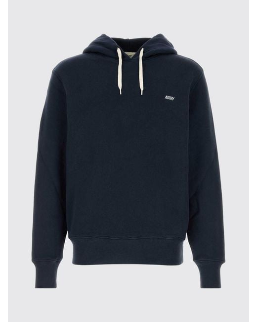 Autry Blue Cotton Hoodie for men