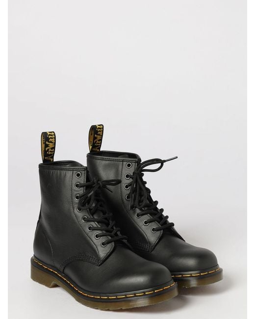 Dr. Martens Black Lace-Up Nappa Leather Combat Boots With Logo Pull-Tab for men