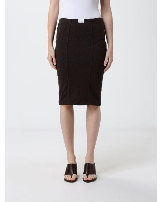 Magliano Black Stretch Jersey Midi Skirt