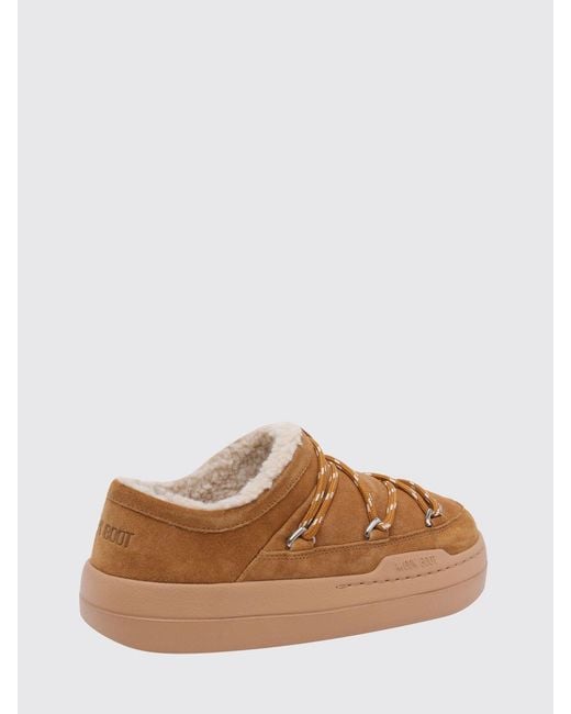 Moon Boot Brown Park Suede Slippers