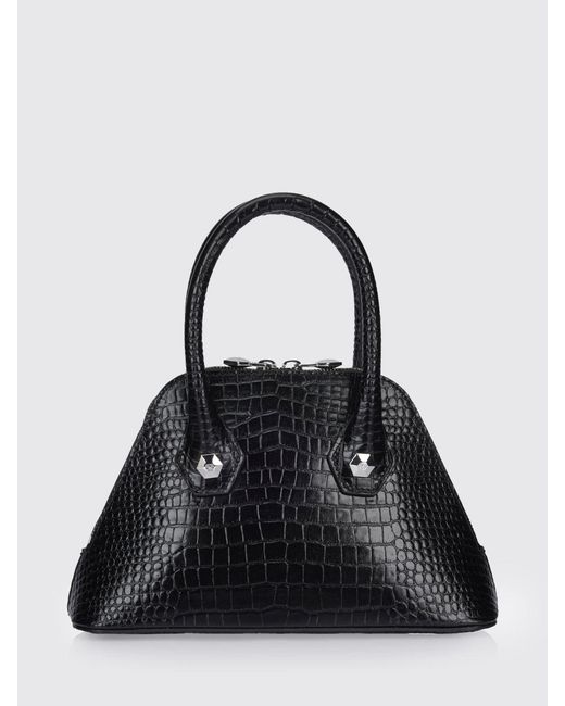 Philipp Plein Black Majestic Crocodile Print Leather Bag