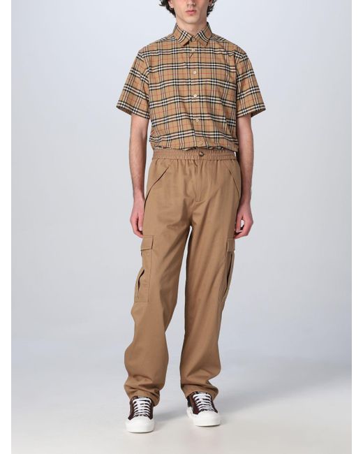 Burberry Pants in Natural for Men | Lyst