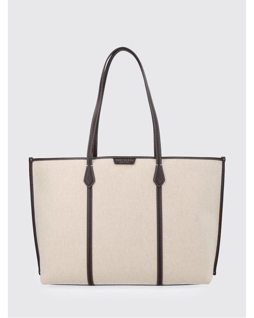Tory Burch Natural Perry Cotton Canvas Bag