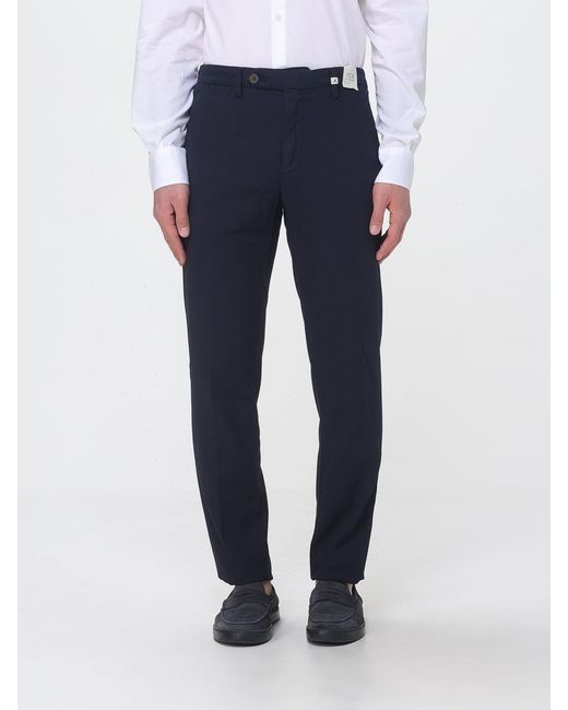 Myths Blue Cotton Chino Trousers for men