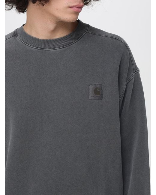 Carhartt Gray Cotton Crewneck Sweatshirt With Logo for men