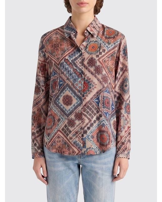 Momoní Red Momon&Igrave Printed Silk Shirt