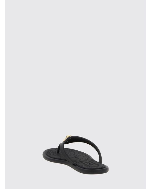 Versace Black La Medusa Rubber Flip Flops