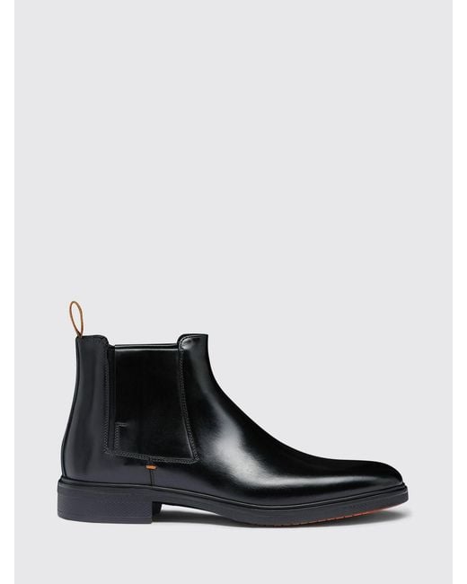 Santoni White Aged Effect Calfskin Ankle Boots for men