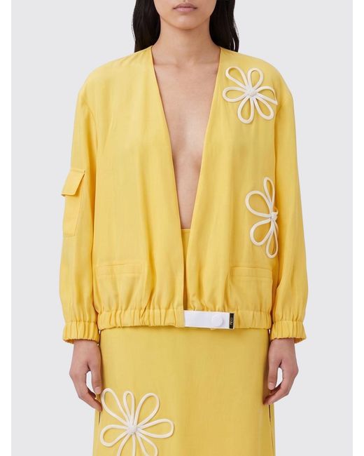 Fendi Yellow Organza Jacket With Flowers