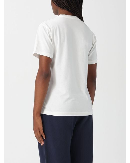 Autry White Basic Cotton T-Shirt With Logo