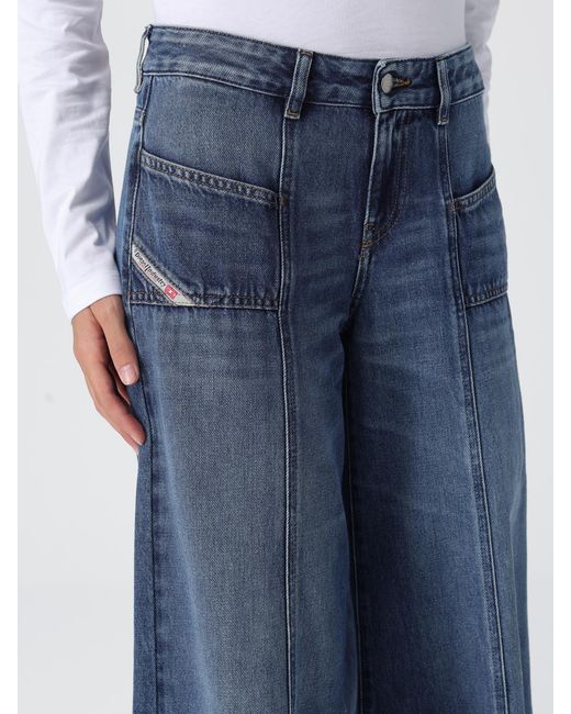 DIESEL Blue Flared Cotton Denim Jeans