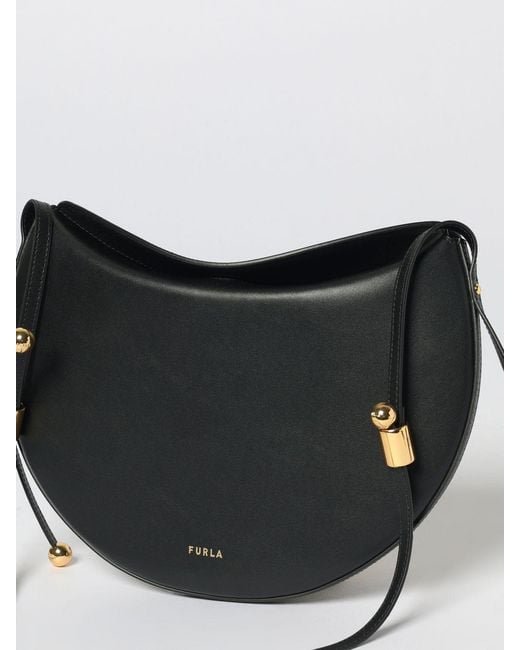 Furla Black Moonstone M Leather Bag
