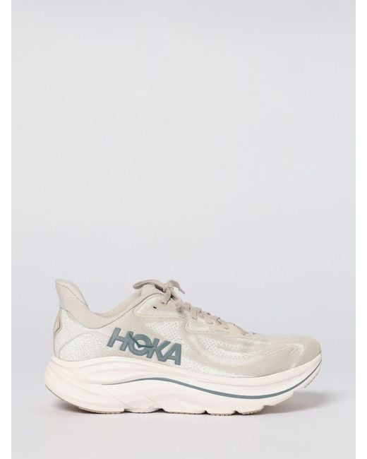 Hoka One One White Running Clifton Technical Mesh Sneakers for men