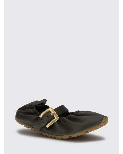 Balmain White Leather Ballerinas