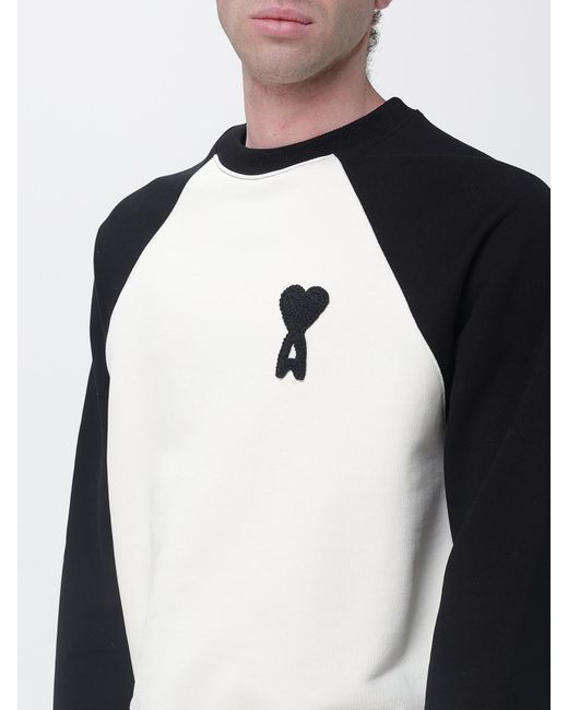 AMI Blue Cotton Crew-Neck Sweatshirt for men