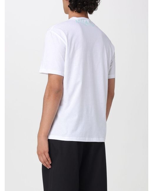 Just Cavalli White Cotton T-Shirt With Logo for men
