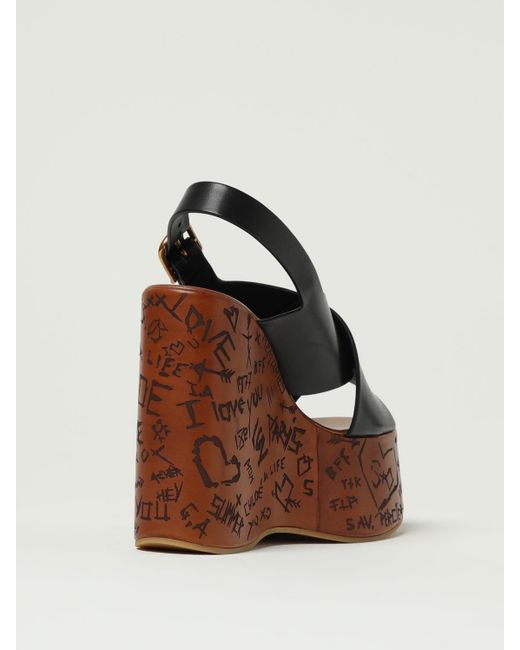 Sandalo Con Zeppa Maxime di Chloé in Brown