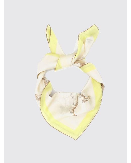 Jacquemus Natural Square Designer Silk Scarf With A Vibrant Abstract All-Over Print