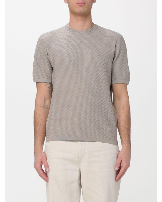 Emporio Armani Gray Viscose Blend Crewneck Sweater for men