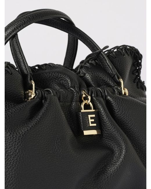 ERMANNO FIRENZE Black Octavia Grained Synthetic Leather Bag