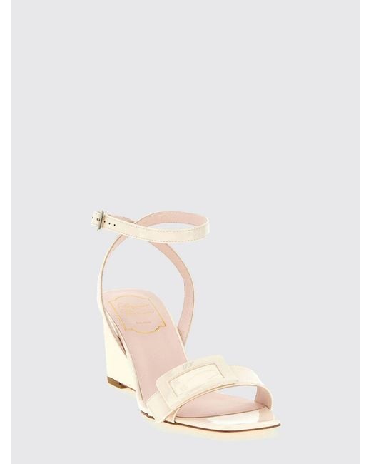 Roger Vivier Natural Belle Vivier Wedge Sandals