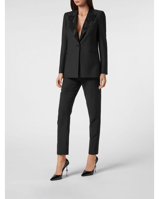 Philipp Plein Black Wool Single Breasted Blazer