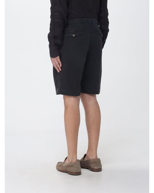 PT Torino Black Linen Blend Shorts for men