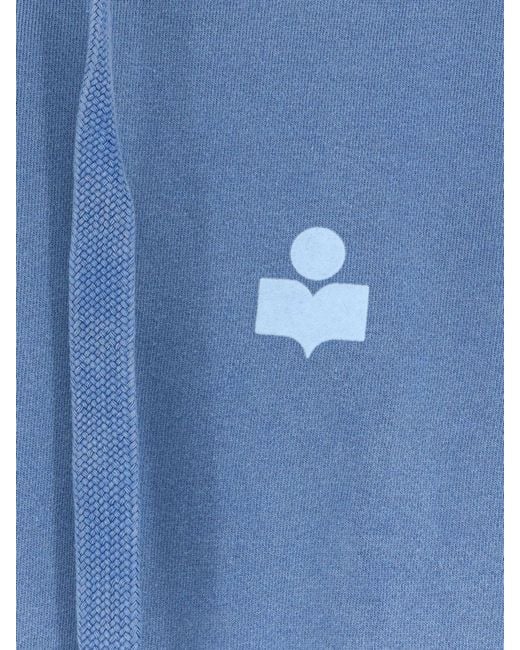 Isabel Marant Blue Logo Jersey Hoodie