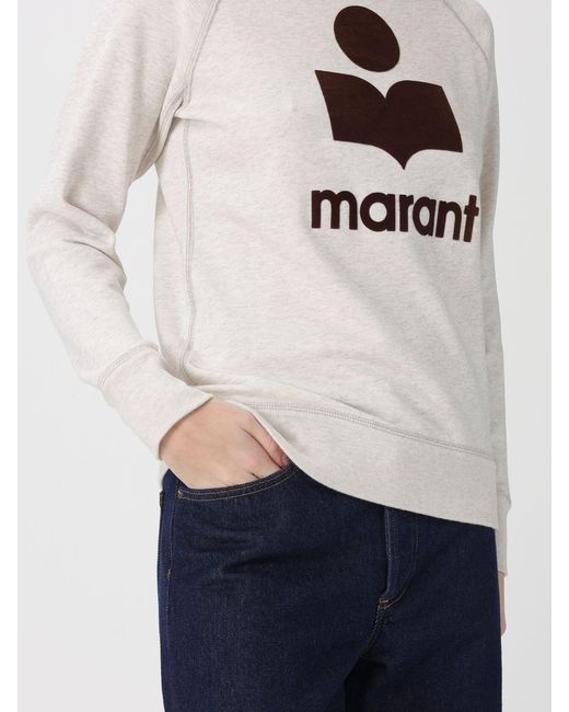 Isabel Marant Natural Logo Cotton Crewneck Sweatshirt