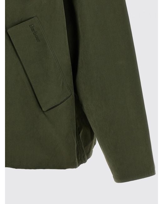 Barbour Green Transporter Oversized Casual Waxed Cotton Jacket for men