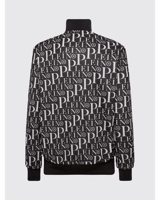 Philipp Plein Black Cotton-Blend Turtleneck Sweatshirt With Hexagon Logo for men