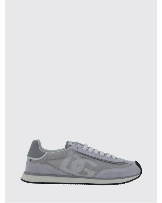 Dolce & Gabbana White Dolce &Amp Gabbana Dg Cushion Suede And Mesh Sneakers for men