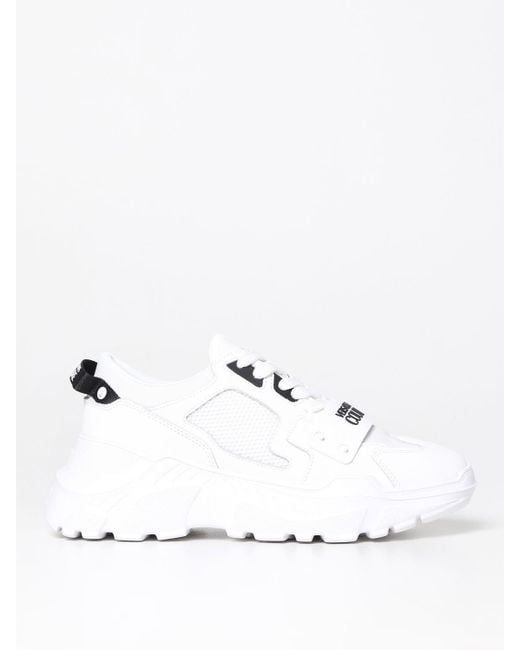 Versace White Leather & Mesh Sneaker for men