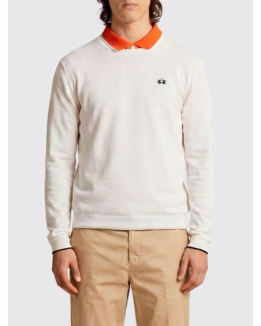 La Martina White Sweater for men