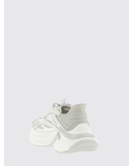 Fendi White F-Light Leather And Nylon Sneakers
