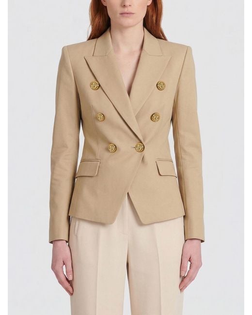 Balmain Natural Cotton Double-Breasted Blazer