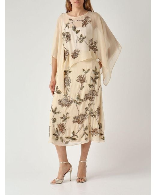 Maliparmi Natural Viscose Skirt With Embroidery