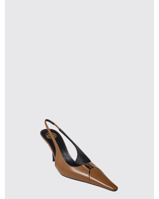 Saint Laurent White Babylone Breteuil Nappa Slingback Pumps With Ysl Logo Heel