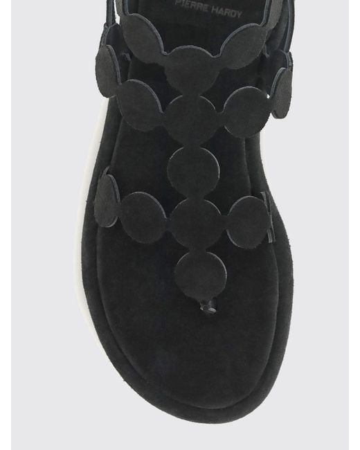 Pierre Hardy White Low-Heeled Suede Thong Sandals With An Ankle Strap