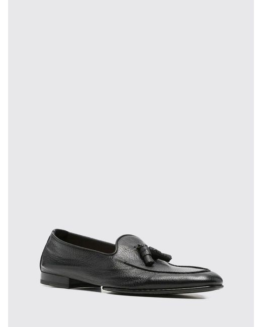 Doucal's White Hammered Leather Loafer With Tassels for men