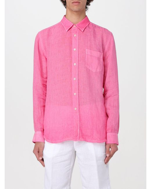 120% Lino Pink Shirt for men