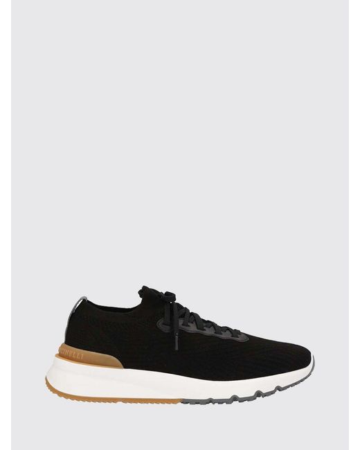Brunello Cucinelli Black Knit Low-Top Sneakers for men