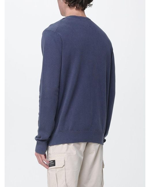 Ecoalf Blue Organic Cotton And Linen Crew Neck Jumper for men