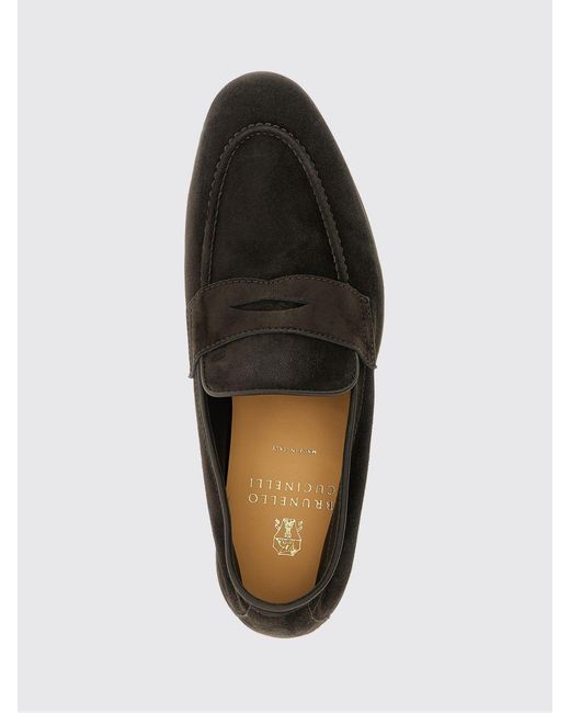Brunello Cucinelli White Suede Loafers for men