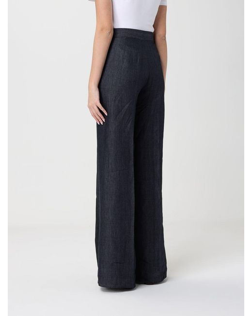 Max Mara Blue Deserto Linen Palazzo Trousers