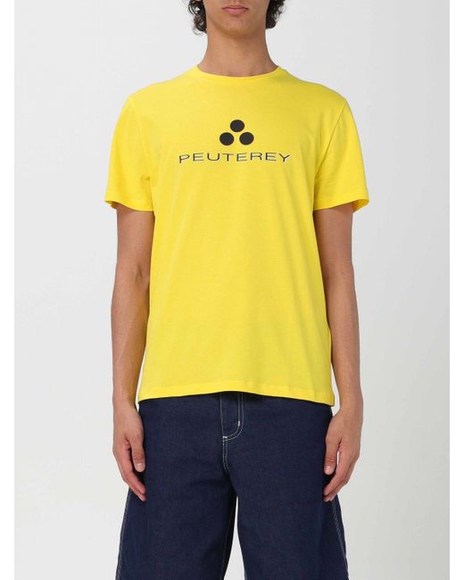 T-shirt in cotone con logo di Peuterey in Yellow da Uomo