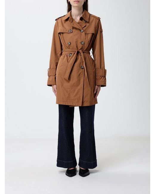 Peuterey Brown Polyester Double Breasted Trench Coat