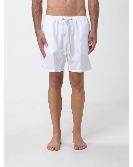 Mc2 Saint Barth White Checked Swimsuit for men