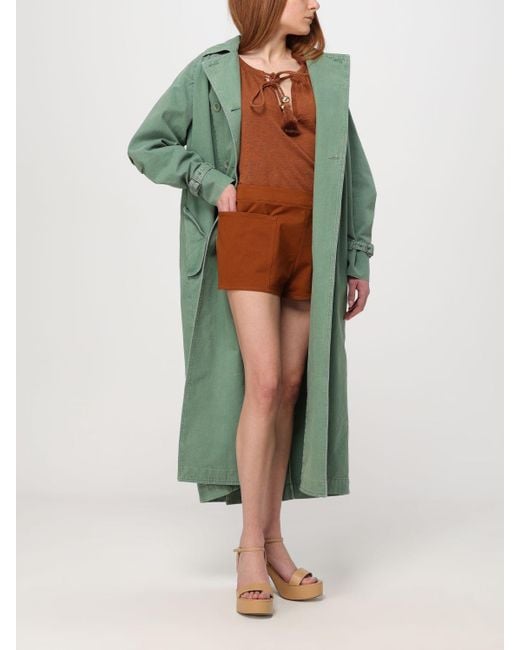 Cappotto doppiopetto in cotone di Max Mara in Green